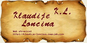 Klaudije Lončina vizit kartica